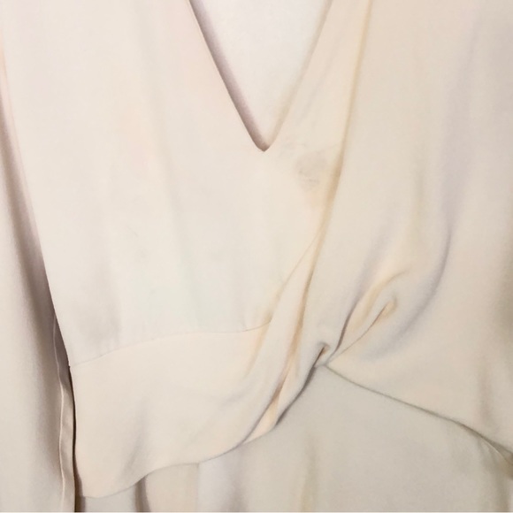 ATLEIN Draped Peplum Blouse Asymmetric Cream FLAWS 36/US6 - Picture 7 of 15